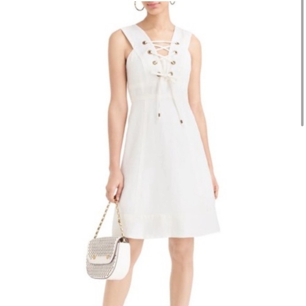 J. Crew White Sleeveless Sundress with Sailor Collar - Picture 2 of 7